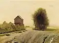 Ry station at the end of the 20th century. Painting by Vilhelm Kyhn.