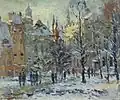 Edgars Vinters, An afternoon at the lower and upper guild, Riga, Oil on cardboard; 80 x 95 cm, 1975(Hans Joachim Gerber collection)