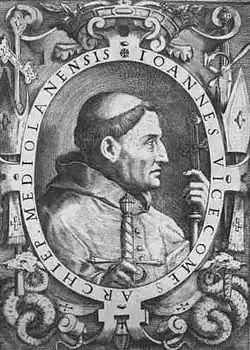 An 18th century anonymous engraving of Giovanni Visconti