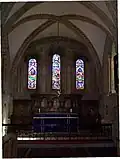 Original Norman architecture inside the church.