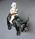 Water puppet representing one of the stages of the Buddhist "ox herder" parable