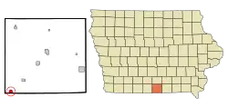 Location of Lineville, Iowa