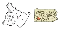 Location of Youngstown in Westmoreland County, Pennsylvania.