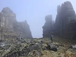The rock formations evoke scences from science fiction films