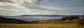 Panorama of Giant Mountains from the north (from Poland) in winter