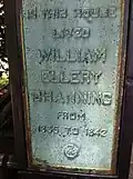 Plaque outside of No. 83 Mt. Vernon Street, Boston