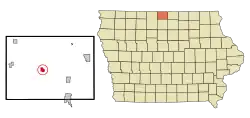 Location of Thompson, Iowa