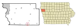 Location of Smithland, Iowa