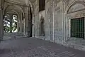 last prayer section (semi-open section of the mosque at the north end)