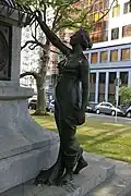The Bronze Zealandia statue in Auckland