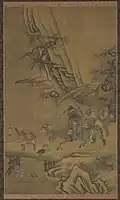 Zhong Kui and Demons Crossing a Bridge (16th century), depicting Zhong Kui on a donkey