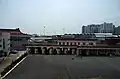 View of the Gongbei Port of Entry, Macau-mainland China border from the platform level of Zhuhai railway station