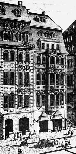 Image 4Café Zimmermann, Leipzig (engraving by Johann Georg Schreiber, 1732) (from History of coffee)