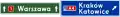 E-2f "signpost board placed over the carriageway, before the motorway entrance" (Direction sign; exit sign, above the lane, type B)