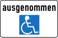 h: Except (people using wheelchairs)