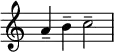 {
\override Score.TimeSignature #'stencil = ##f \relative c'' {
a4-- b-- c2--
}
}