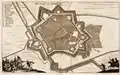 Map of the fortifications of Aardenburg, before 1675